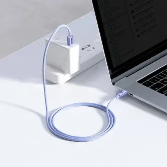 Baseus CAJY000605 Crystal Shine Series Dátový Kábel USB-C - USB-C 100W 1,2m Purple