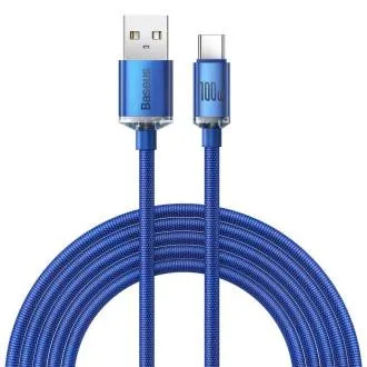 Baseus CAJY000503 Crystal Shine Series Dátový Kábel USB - USB-C 100W 2m Blue Baseus CAJY000503 Crystal Shine Series Dátový Kábel USB - USB-C 100W 2m Blue
