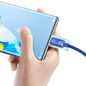 Baseus CAJY000503 Crystal Shine Series Dátový Kábel USB - USB-C 100W 2m Blue Baseus CAJY000503 Crystal Shine Series Dátový Kábel USB - USB-C 100W 2m Blue