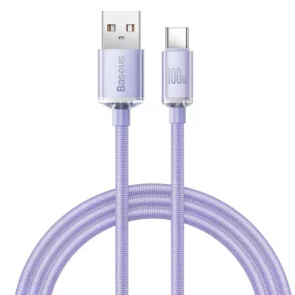 Baseus CAJY000405 Crystal Shine Series Dátový Kábel USB - USB-C 100W 1,2m Purple Baseus CAJY000405 Crystal Shine Series Dátový Kábel USB - USB-C 100W 1,2m Purple
