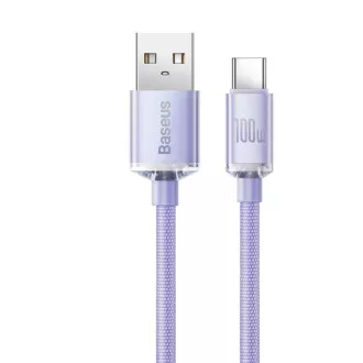 Baseus CAJY000405 Crystal Shine Series Dátový Kábel USB - USB-C 100W 1,2m Purple Baseus CAJY000405 Crystal Shine Series Dátový Kábel USB - USB-C 100W 1,2m Purple