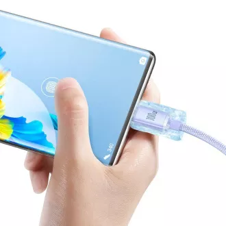 Baseus CAJY000405 Crystal Shine Series Dátový Kábel USB - USB-C 100W 1,2m Purple Baseus CAJY000405 Crystal Shine Series Dátový Kábel USB - USB-C 100W 1,2m Purple