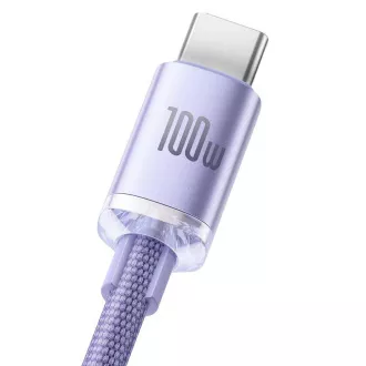 Baseus CAJY000405 Crystal Shine Series Dátový Kábel USB - USB-C 100W 1,2m Purple Baseus CAJY000405 Crystal Shine Series Dátový Kábel USB - USB-C 100W 1,2m Purple