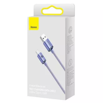 Baseus CAJY000405 Crystal Shine Series Dátový Kábel USB - USB-C 100W 1,2m Purple Baseus CAJY000405 Crystal Shine Series Dátový Kábel USB - USB-C 100W 1,2m Purple