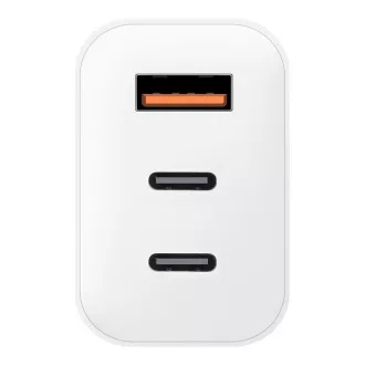 OBAL:ME GaN Cestovná Nabíjačka USB-A + 2xUSB-C 65W White