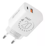 OBAL:ME Cestovná Nabíjačka USB-A + USB-C 20W White