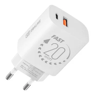 OBAL:ME Cestovná Nabíjačka USB-A + USB-C 20W White