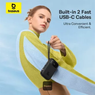 Baseus power banka Qpow 10000mAh 30W čierna s USB-C káblom