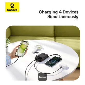 Baseus power banka Qpow 10000mAh 30W čierna s USB-C káblom