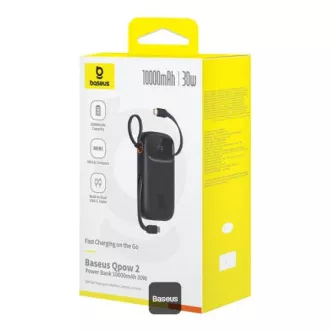 Baseus power banka Qpow 10000mAh 30W čierna s USB-C káblom