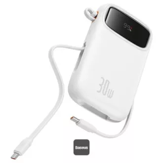 Baseus power banka Qpow 10000mAh 30W biela s USB-C káblom Baseus power banka Qpow 10000mAh 30W biela s USB-C káblom