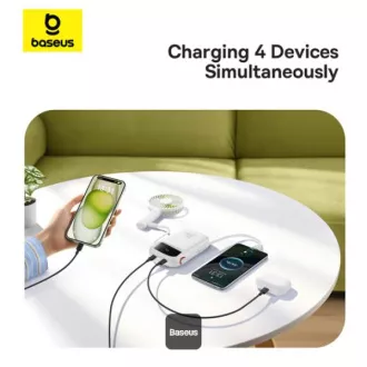 Baseus power banka Qpow 10000mAh 30W biela s USB-C káblom Baseus power banka Qpow 10000mAh 30W biela s USB-C káblom