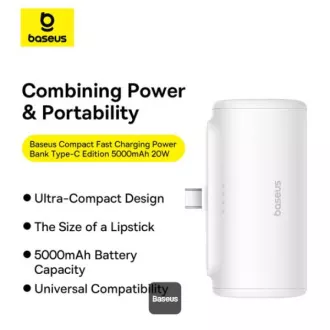 Baseus power banka 5000mAh 20W USB-C biela Baseus power banka 5000mAh 20W USB-C biela