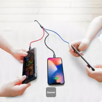 Baseus dátový kábel 3v1 microUSB+Lightning+USB-C 1,2m 3,5A