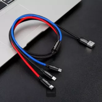 Baseus dátový kábel 3v1 microUSB+Lightning+USB-C 1,2m 3,5A