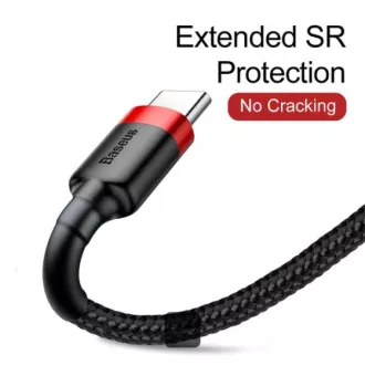 Baseus dátový kábel Cafule USB-C 2m 2A červeno-čierny Baseus dátový kábel Cafule USB-C 2m 2A červeno-čierny