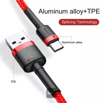 Baseus dátový kábel Cafule USB-C 2m 2A červený