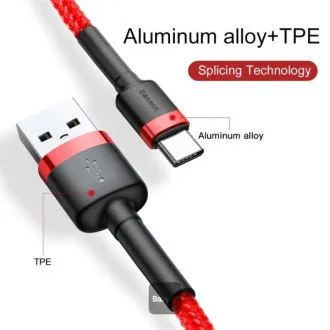 Baseus dátový kábel Cafule USB-C 2m 2A červený