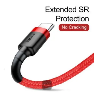 Baseus dátový kábel Cafule USB-C 2m 2A červený