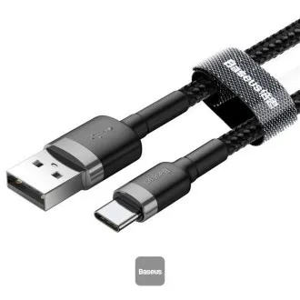 Baseus dátový kábel Cafule USB-C 2m 2A šedo-čierny Baseus dátový kábel Cafule USB-C 2m 2A šedo-čierny