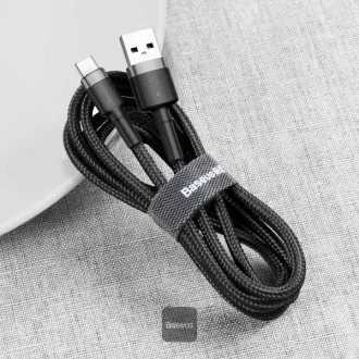 Baseus dátový kábel Cafule USB-C 2m 2A šedo-čierny Baseus dátový kábel Cafule USB-C 2m 2A šedo-čierny