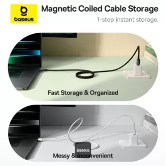 Baseus dátový magnetický kábel Tungsten Gold USB-C/USB-C 1m 100W čierny