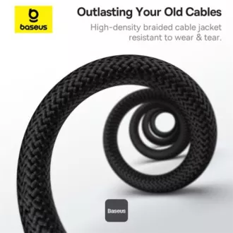 Baseus dátový magnetický kábel Tungsten Gold USB-C/USB-C 1m 100W čierny