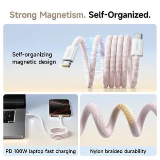 Baseus Dynamic 4 Pro Series Dátový Kábel USB-C - USB-C 100W 1m Baby Pink Baseus Dynamic 4 Pro Series Dátový Kábel USB-C - USB-C 100W 1m Baby Pink