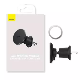 Baseus Magnetický držiak do ventilačnej mriežky s nabíjačkou USB-C 15W+25W čierny