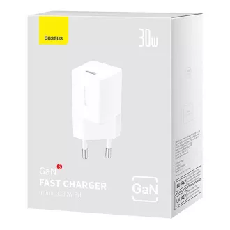 Baseus Rýchlonabíjačka do siete GaN5 Mini 30W EU biela