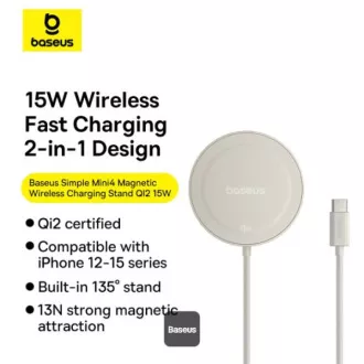 Baseus bezdrôtová nabíjacia magnetická podložka Simple Mini4 Qi2 15W zlatá
