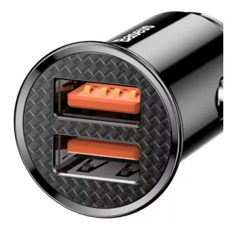 Baseus rýchlonabíjačka do auta 2xUSB QC3.0 30W čierna