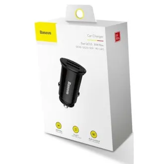 Baseus rýchlonabíjačka do auta 2xUSB QC3.0 30W čierna Baseus rýchlonabíjačka do auta 2xUSB QC3.0 30W čierna