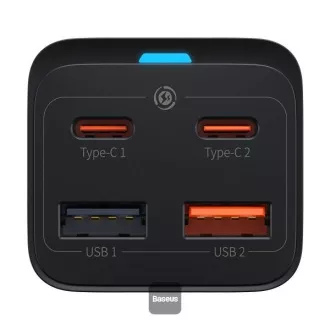 Baseus rýchlonabíjačka do siete GaN3 Pro, 2x USB-C, 2x USB 65W čierna