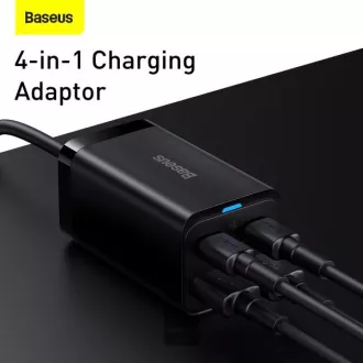 Baseus rýchlonabíjačka do siete GaN3 Pro, 2x USB-C, 2x USB 65W čierna