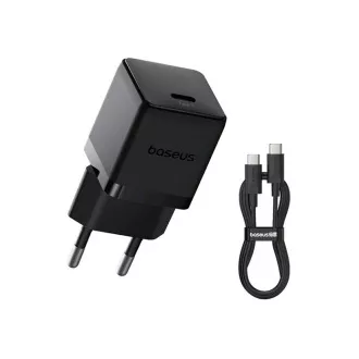 Baseus Palm Fast Nabíjačka USB-C 20W + Dátový Kábel USB-C/USB-C 1m Black