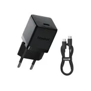 Baseus Palm Fast Nabíjačka USB-C 20W + Dátový Kábel USB-C/USB-C 1m Black