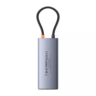Baseus hub Series 2 USB 6v1 (USB-C/HDMI4K60Hz/USB-C(10Gbps)/USB-A(10Gbps)/RJ45/USB-C(PD) sivý