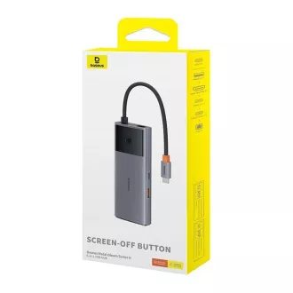 Baseus hub Series 2 USB 6v1 (USB-C/HDMI4K60Hz/USB-C(10Gbps)/USB-A(10Gbps)/RJ45/USB-C(PD) sivý