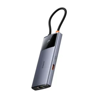 Baseus hub Series 2 USB 6v1 (USB-C/HDMI4K60Hz/USB-C(10Gbps)/USB-A(10Gbps)/RJ45/USB-C(PD) sivý Baseus hub Series 2 USB 6v1 (USB-C/HDMI4K60Hz/USB-C(10Gbps)/USB-A(10Gbps)/RJ45/USB-C(PD) sivý