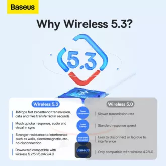 Baseus bezdrôtový bluetooth adaptér BA07 čierny