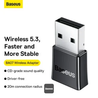 Baseus bezdrôtový bluetooth adaptér BA07 čierny Baseus bezdrôtový bluetooth adaptér BA07 čierny