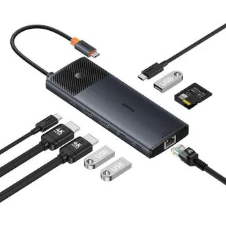 Baseus Metal Gleam II Series 10v1 USB-C HUB Dokovacia Stanica Cosmic Black Baseus Metal Gleam II Series 10v1 USB-C HUB Dokovacia Stanica Cosmic Black