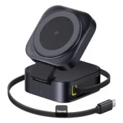 Baseus Magnetický bezdrôtový nabíjací stojan PicoGo Series 2v1 Qi2 67W čierny