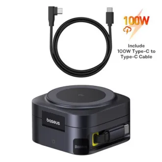 Baseus Magnetický bezdrôtový nabíjací stojan PicoGo Series 2v1 Qi2 67W čierny