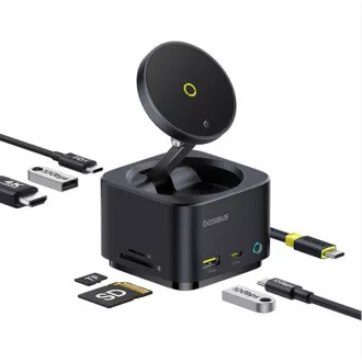 Baseus Nabíjacia stanica MagPro 7v1 s bezdrôtovým nabíjaním 15W cosmic black