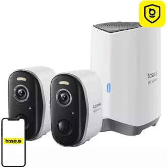 Baseus Vonkajšia kamera Security N1 Plus 2K (sada 2ks+centrálna stanica) biela Baseus Vonkajšia kamera Security N1 Plus 2K (sada 2ks+centrálna stanica) biela