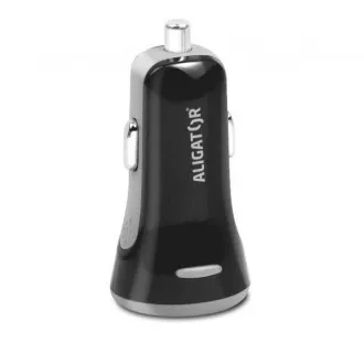 ALIGATOR Chytrá nabíjačka do auta 3.4A, 2xUSB, smart IC, čierna, USB-C kábel