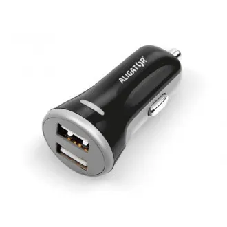 ALIGATOR Chytrá nabíjačka do auta 3.4A, 2xUSB, smart IC, čierna, USB-C kábel ALIGATOR Chytrá nabíjačka do auta 3.4A, 2xUSB, smart IC, čierna, USB-C kábel