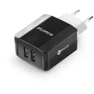 Múdra sieťová nabíjačka ALIGATOR 3.4A, 2xUSB, smart IC, čierna, kábel pre iPhone/iPad 2A